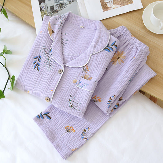 Purple Wildflowers Print Pyjama Set
