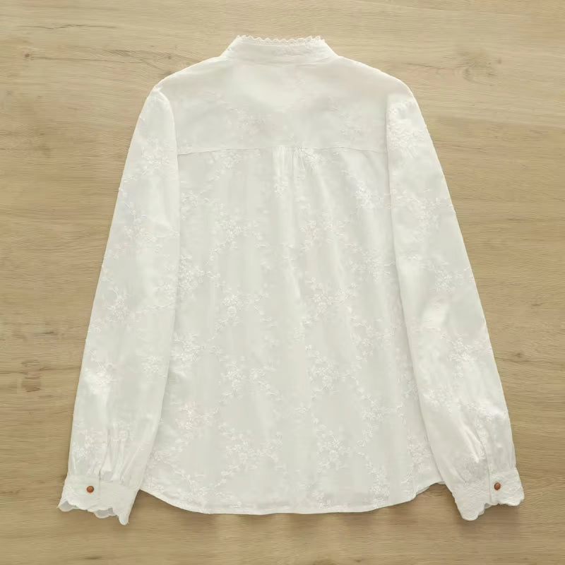 Plum Blossom Embroidered Women Blouse