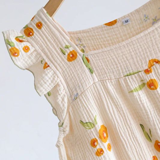 Ruffles Sleeveless Midi Night Dress