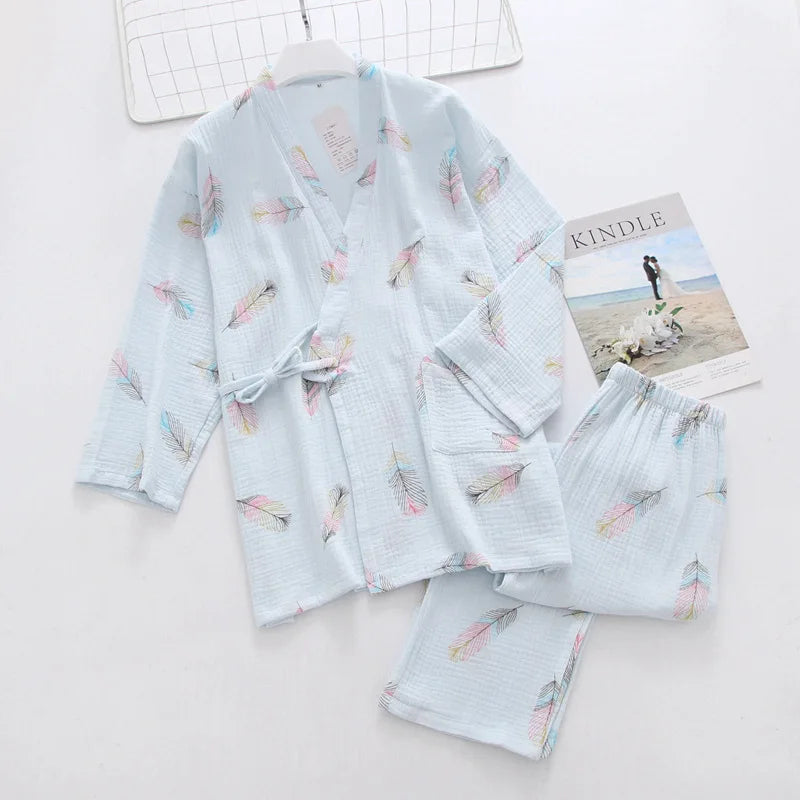 Dolce Feather Print Pyjamas Set