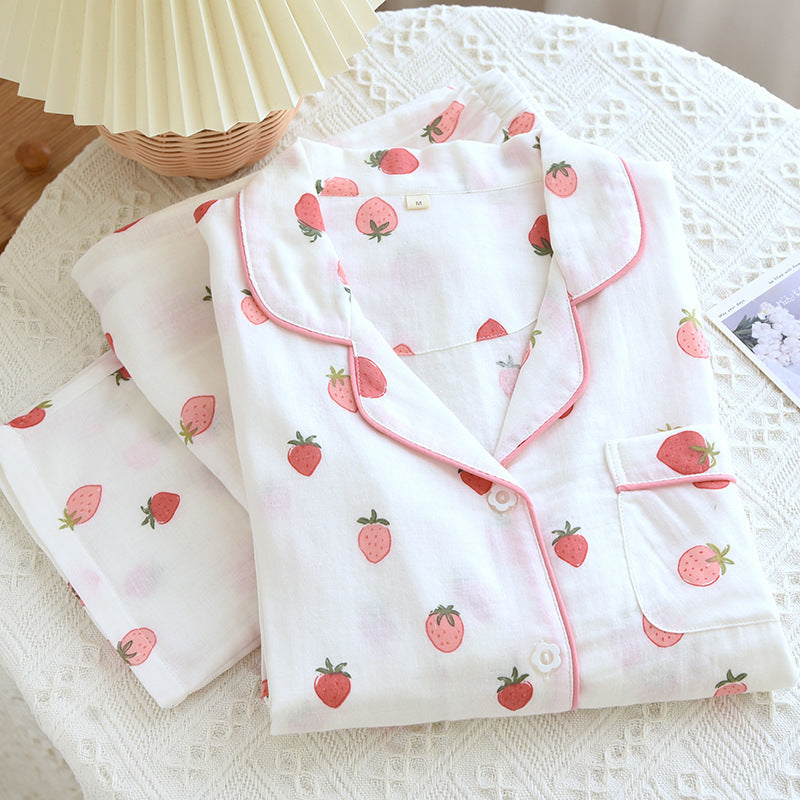 Strawberry Print Womens Pyjama Set