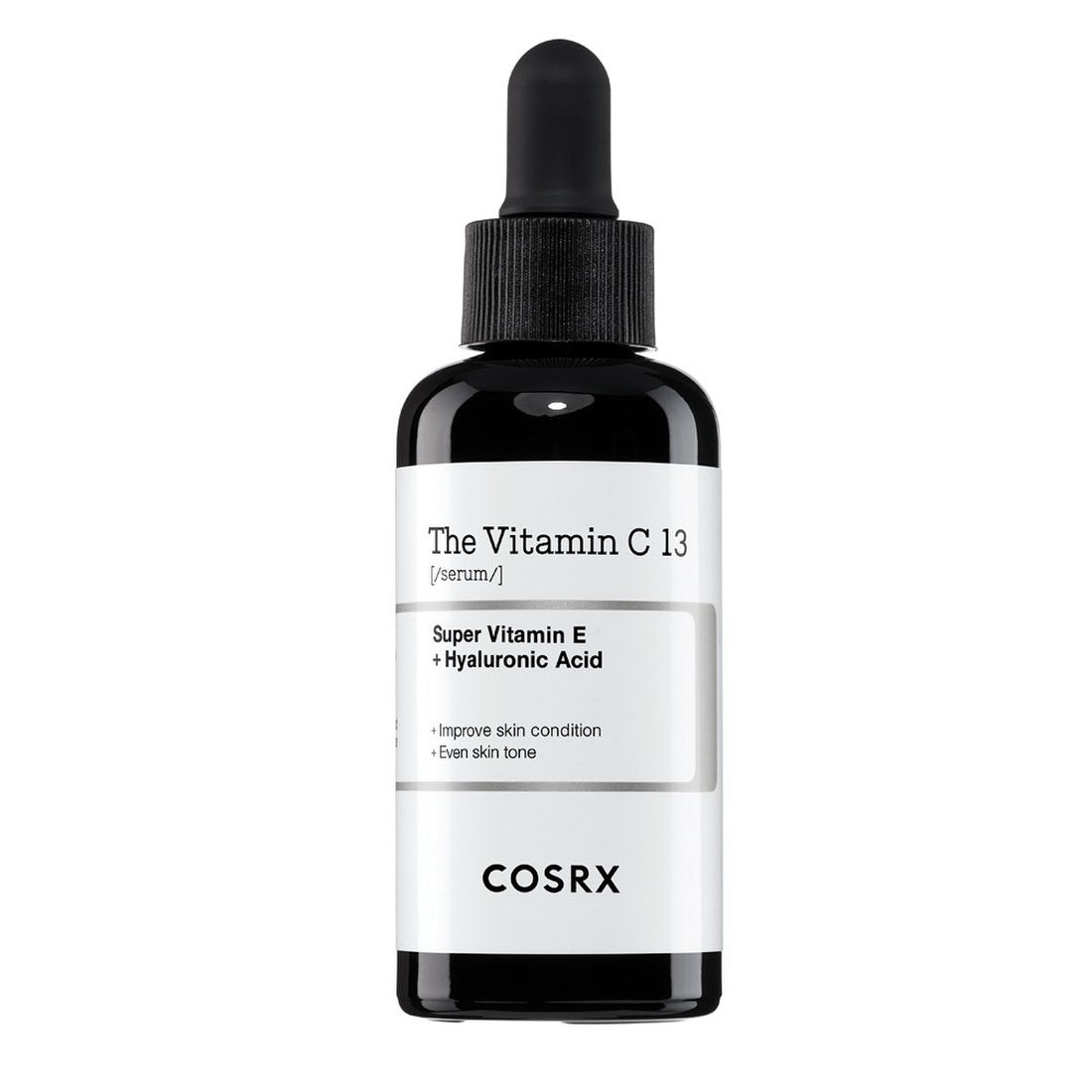 Cosrx skincare serum bottle with dropper on a white background