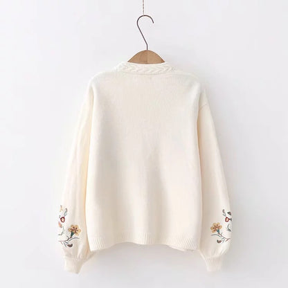 Cottage Floral Embroidered Cardigan