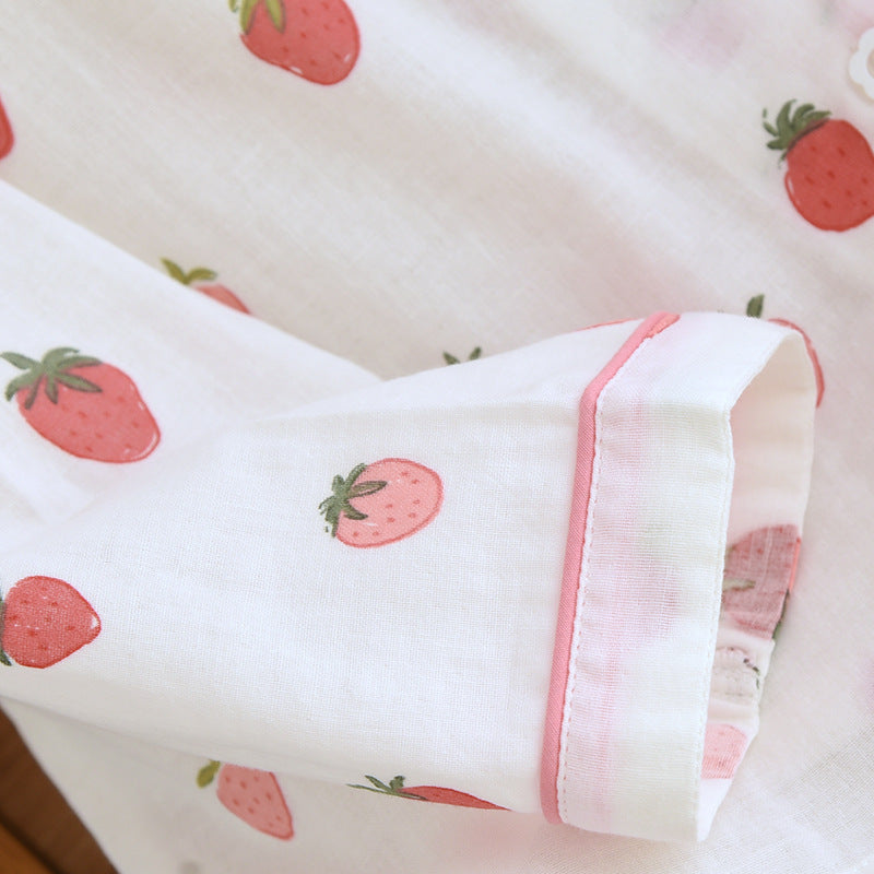 Strawberry Print Womens Pyjama Set