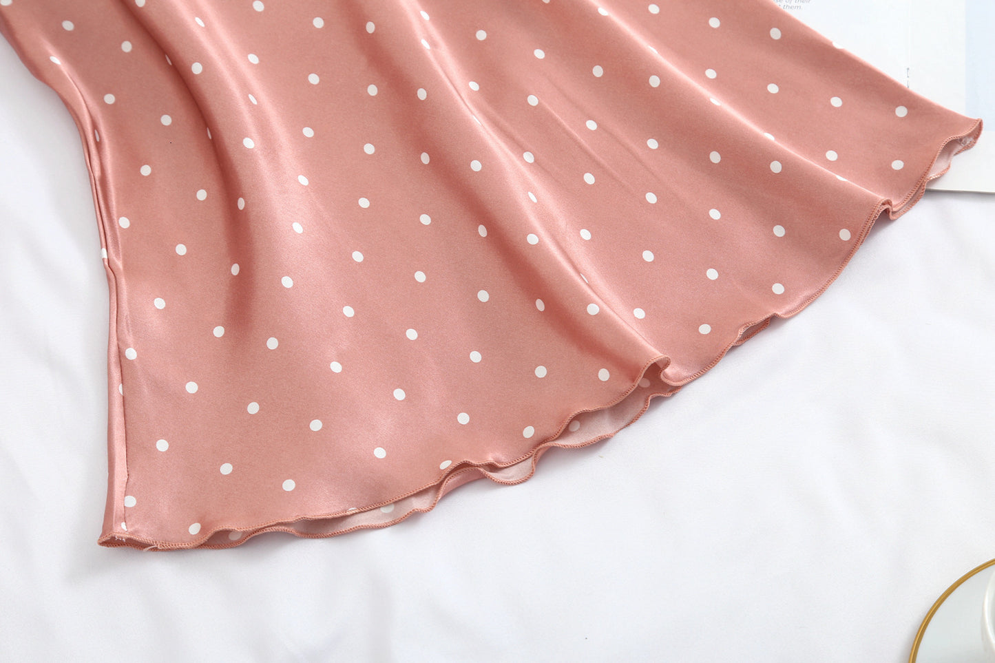 Satin Comfort Polka Dot Three-piece Pajama Set