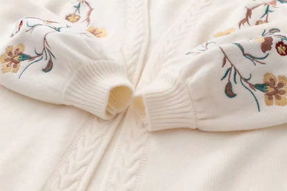 Cottage Floral Embroidered Cardigan