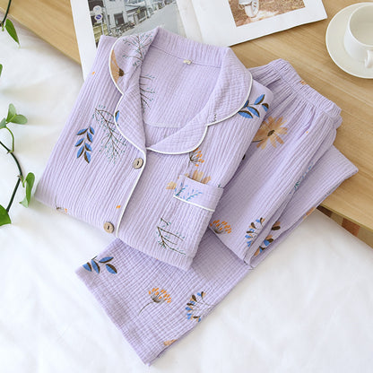 Purple Wildflowers Print Pyjama Set