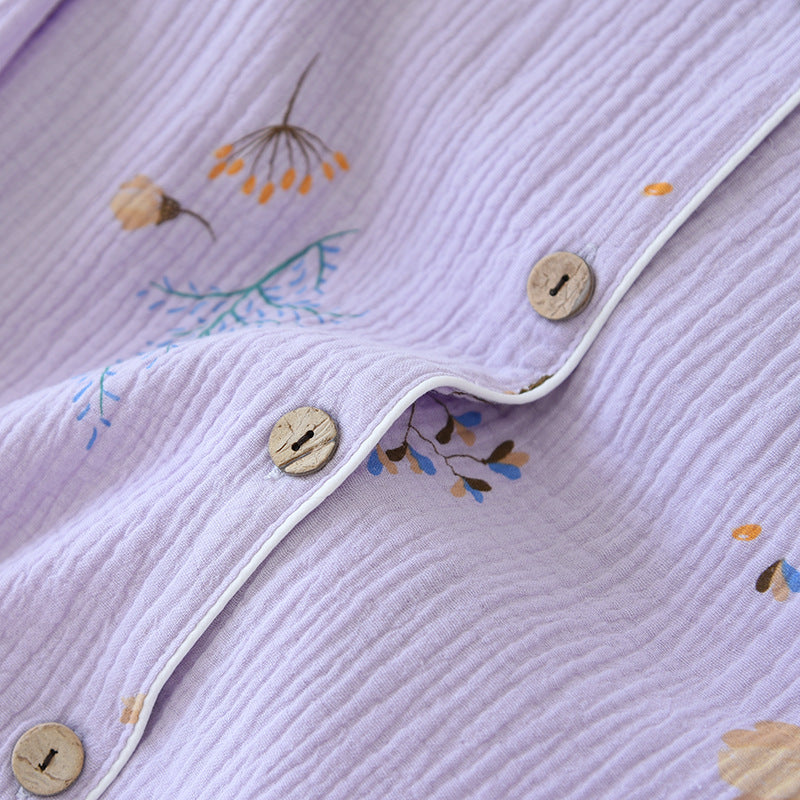 Purple Wildflowers Print Pyjama Set