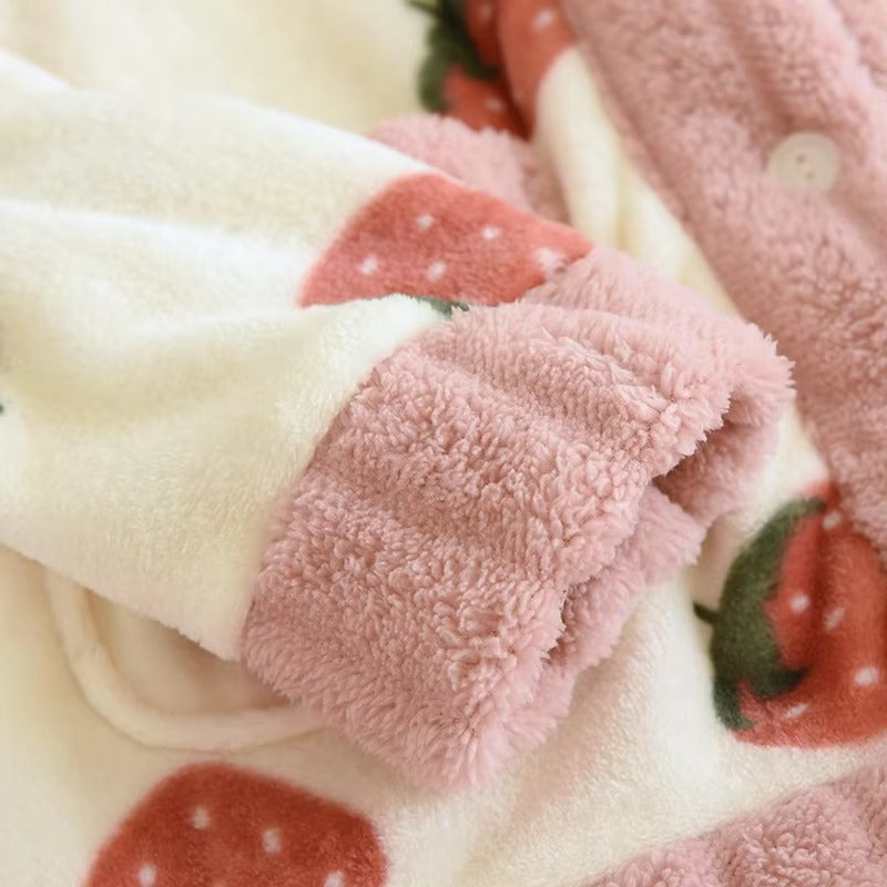 Strawberry Milkshake Winter Pyjamas Set