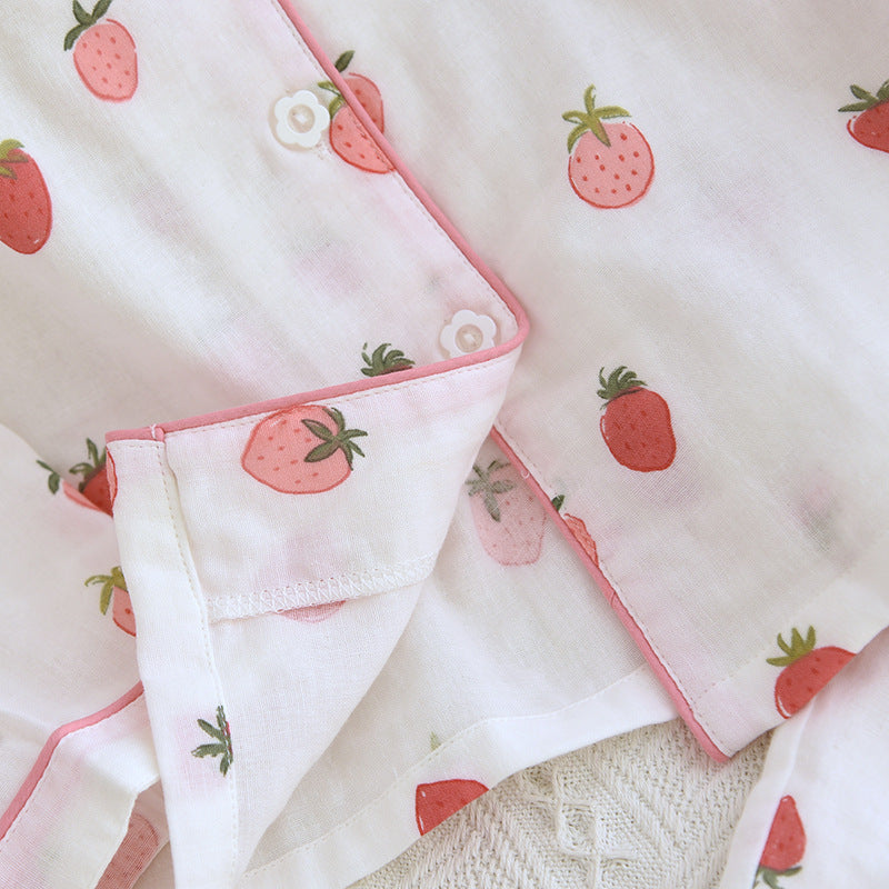 Strawberry Print Womens Pyjama Set