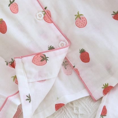Strawberry Print Womens Pyjama Set