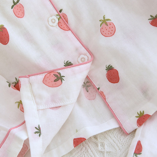Strawberry Print Womens Pyjama Set