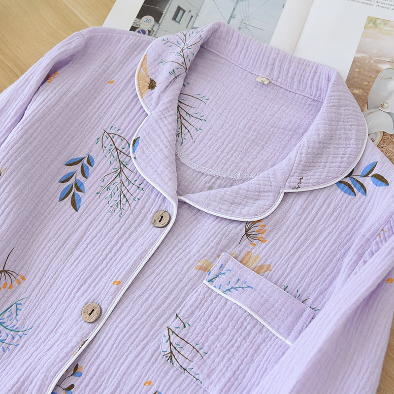 Purple Wildflowers Print Pyjama Set