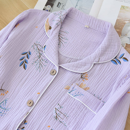 Purple Wildflowers Print Pyjama Set