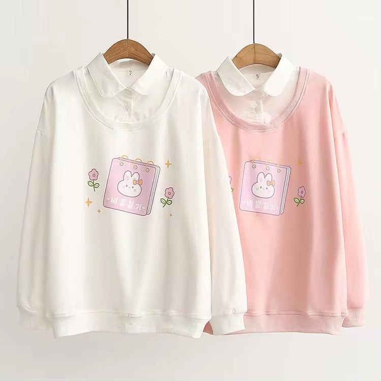 Kawaii Rabbit Calendar Print Sweaters