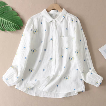 B&Y Spring Floral Print Long Sleeve Blouse