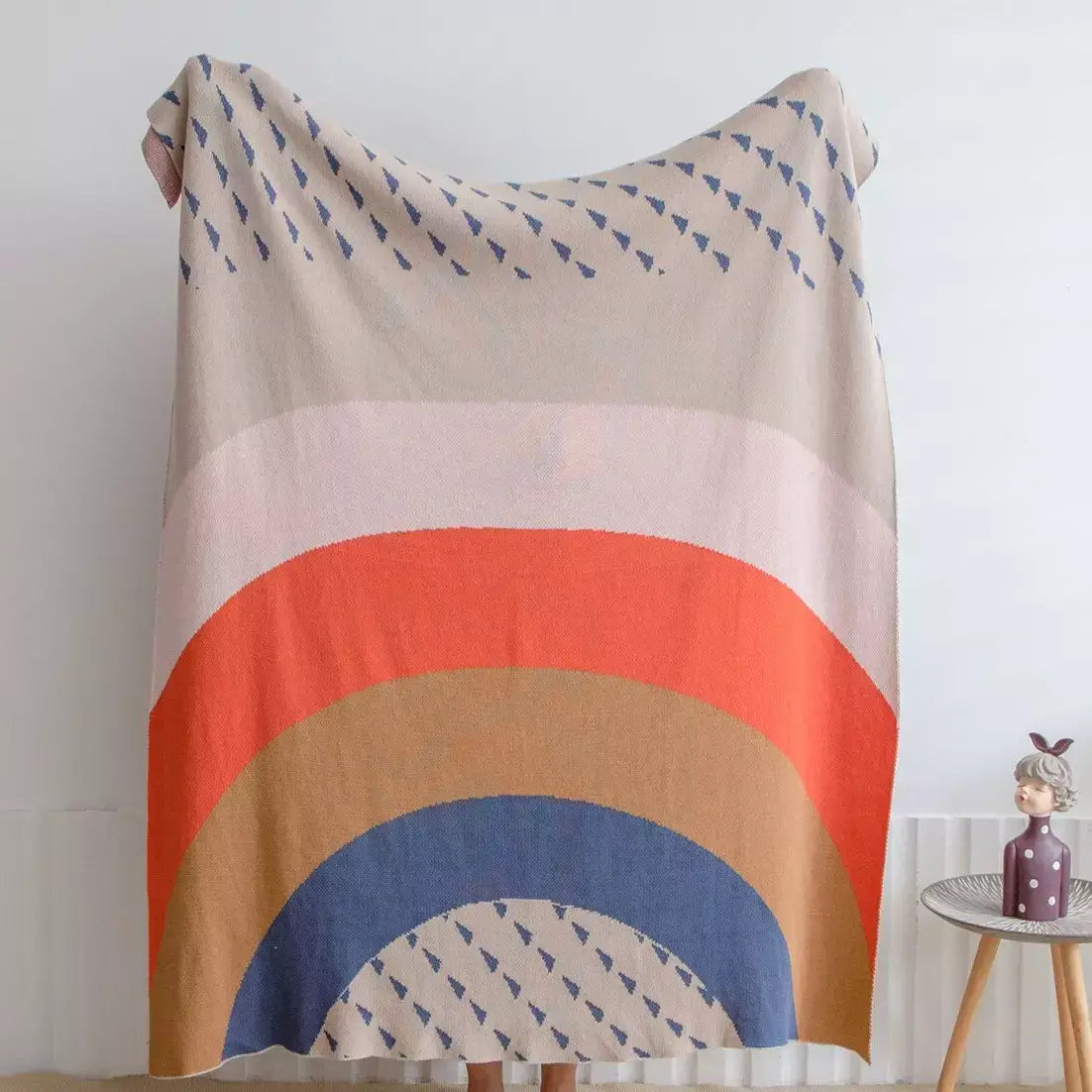 Bohemian Rainbow Sofa Blanket Decorative Cotton Bed Throw Blanket 100% cotton breathable light blanket throw