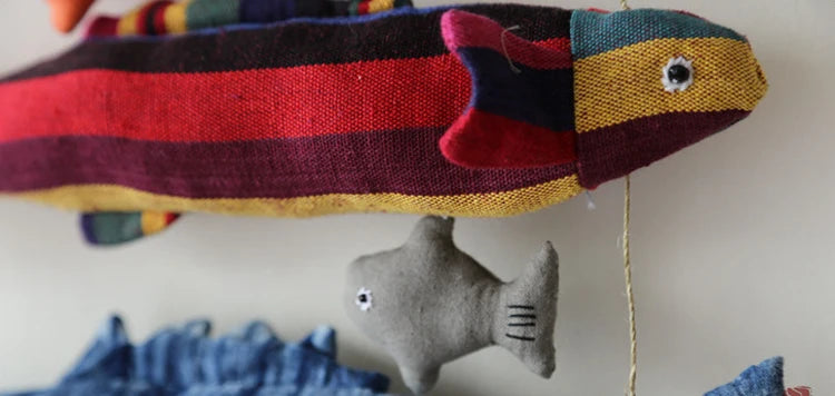 Scandi Colourful Fish Decor Hanging