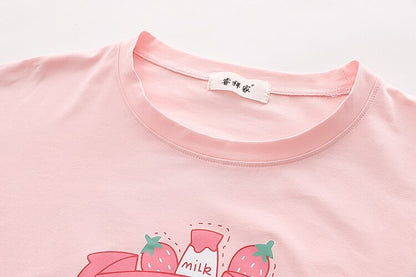 Strawberry Rabbit Print Top (one size)