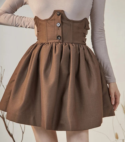 Retro Style Pleated Mini Skirt