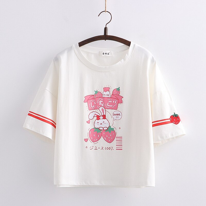 Strawberry Rabbit Print Top (one size)