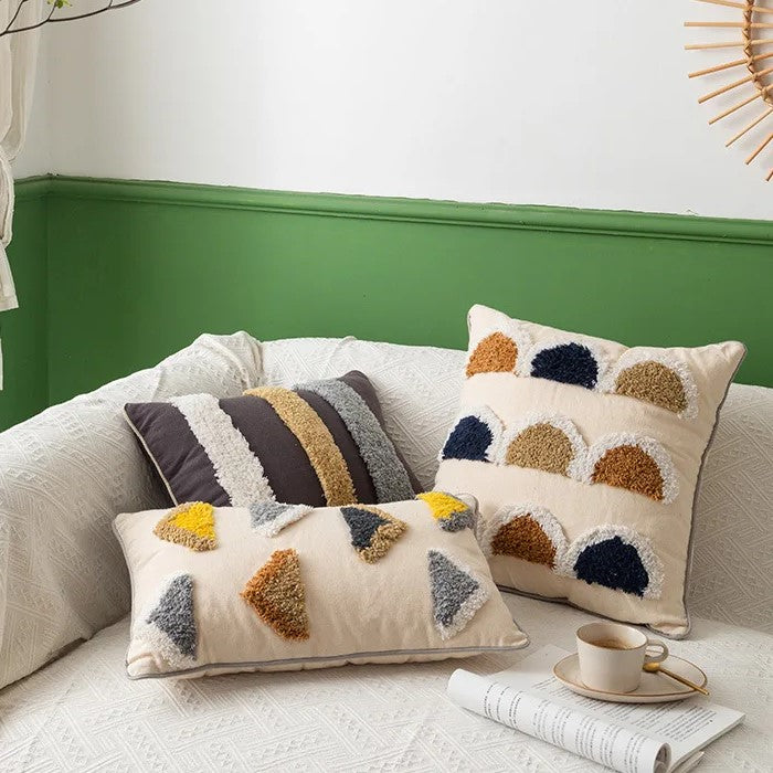 Modern Geometric Tufted Cushion Covers