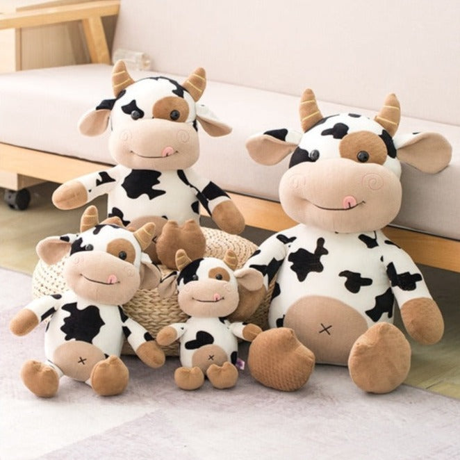 Happy Dairy Cow Plushies Cute Cuddle Stuffed Soft Toys – Hanarii