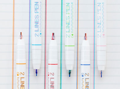 Rainbow 2-Liner Marker Pens (set of 6)