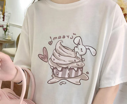 Kawaii Cupcake Bunny T-shirts