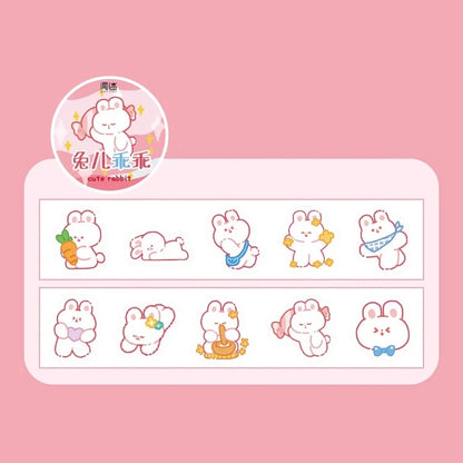 Rabbit Bunny Candy Cartoon Animals Gathering Stickers Washi tape Kawaii Stationery scrapbooking decorative diary