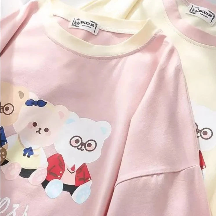 Teddy Bear Trio Print T-Shirt