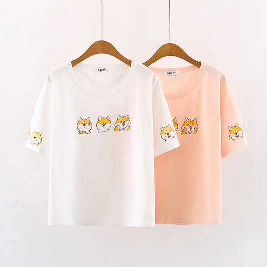 Kawaii Shiba Inu Funny Print T-Shirt