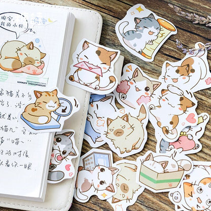 Kitty Daily Cartoon Cat Sticker Kawaii Art Mini Cute Cat Stickers DIY Sealing Paste Decoration Adhesive Post Kids Gift Diary A6422