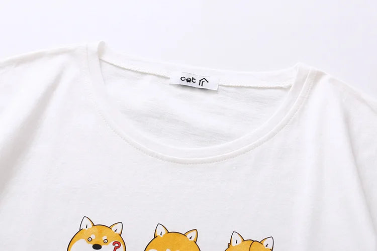 Kawaii Shiba Inu Funny Print T-Shirt