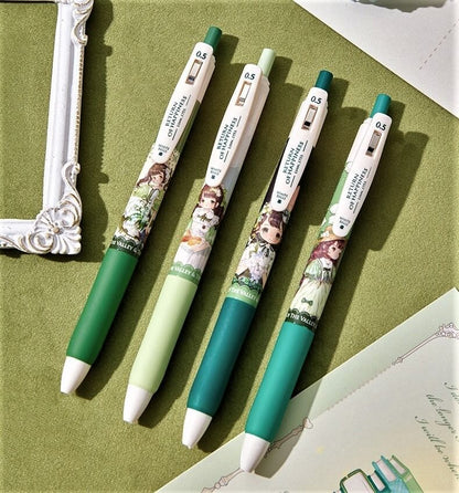 Lily of The Valley 0.5mm Gel Pens (set of 4) Tiny Nib 0.5mm Gel Pens Black Color Ink for Writing Kawaii Anime Stationery 