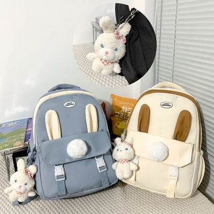 Kawaii Rabbit Doll Plush Bag Student Bunny Backpack Girl Travel
