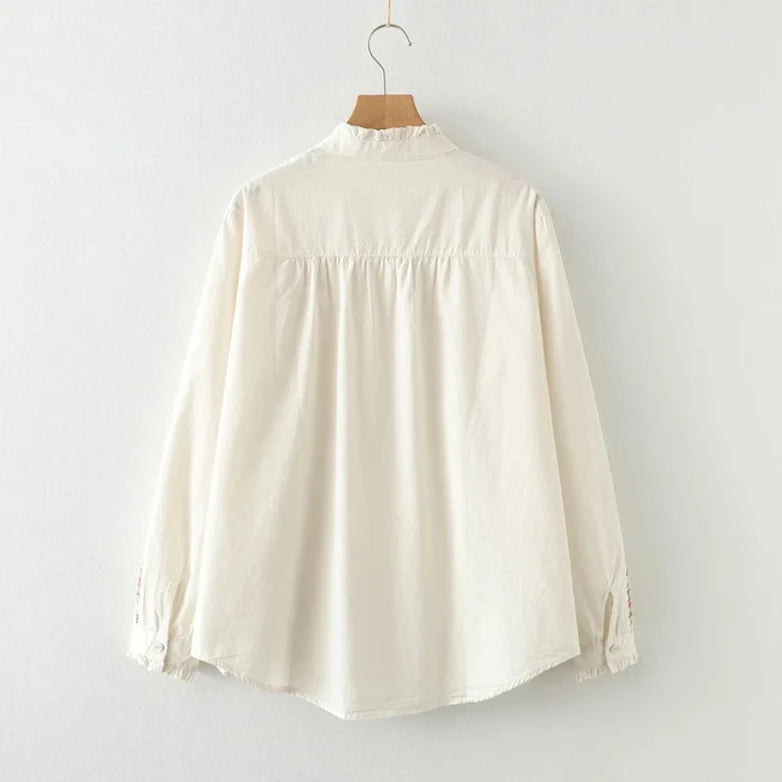 Sweet Little Flowers Pleated Blouse