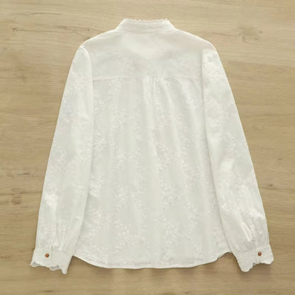 Plum Blossom Embroidered Women Blouse
