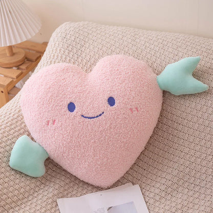 Pastel Fairytale Cute Plushies Rainbow Cushion Heart Throw Pillow