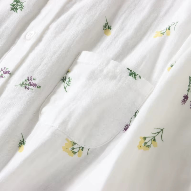 B&Y Spring Floral Print Long Sleeve Blouse