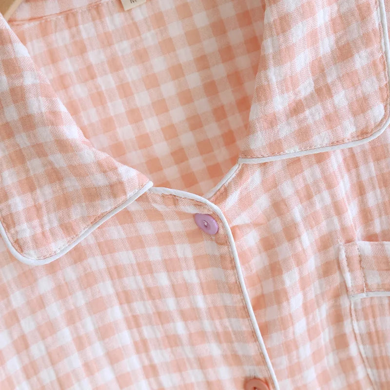 Cosy Gingham Cotton Pyjama Sets