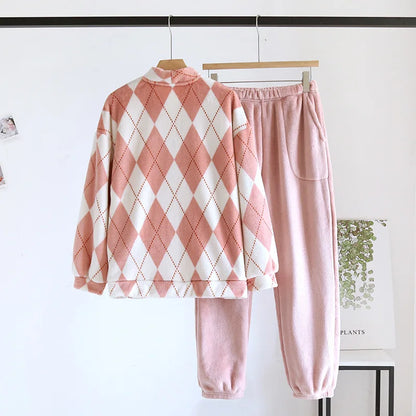 Diamond Checkered Pyjamas Set