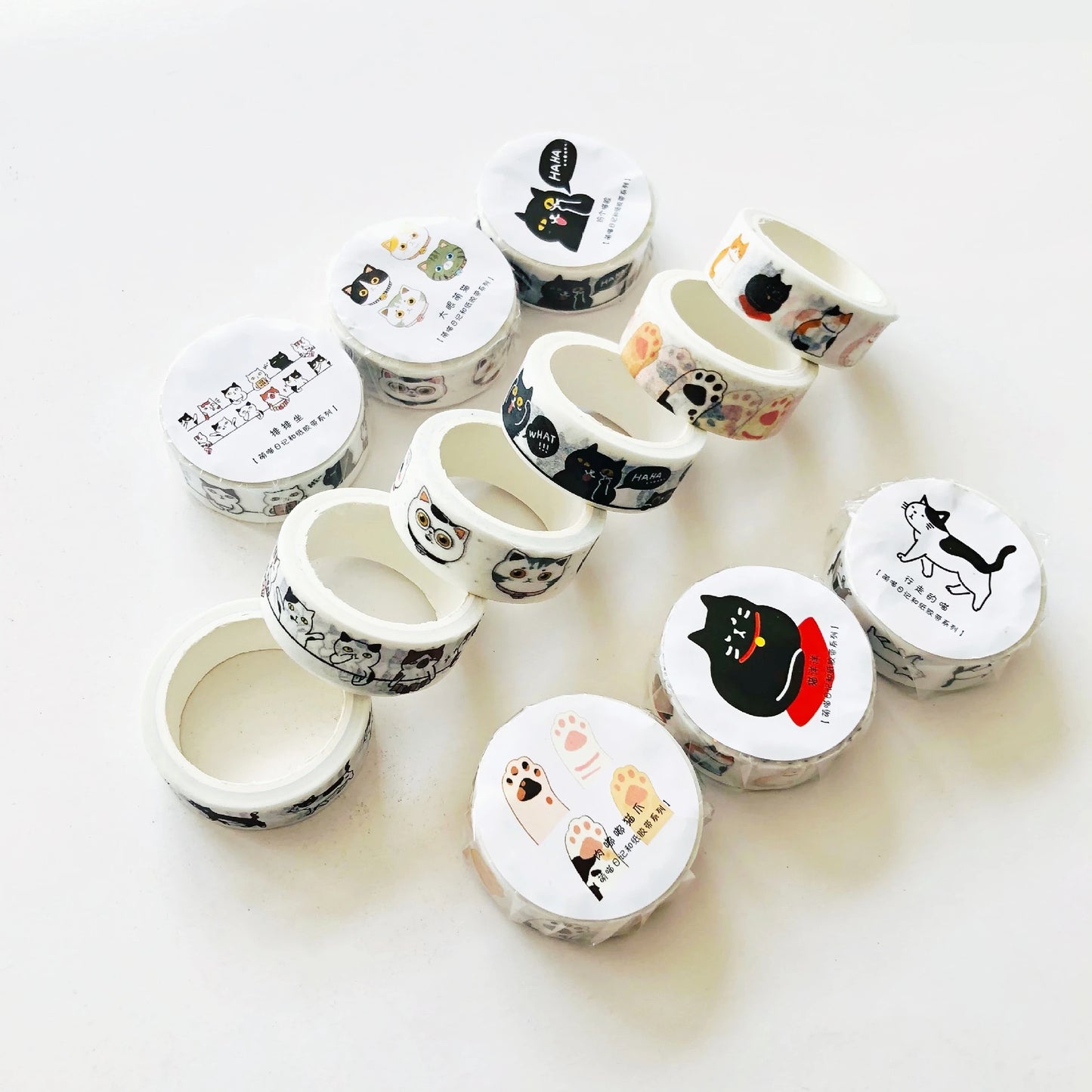 Cartoon Cat Washi Tapes (set of 6)