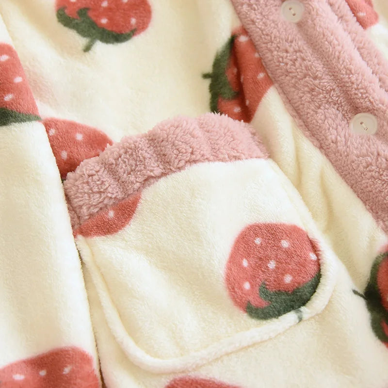 Strawberry Milkshake Winter Pyjamas Set