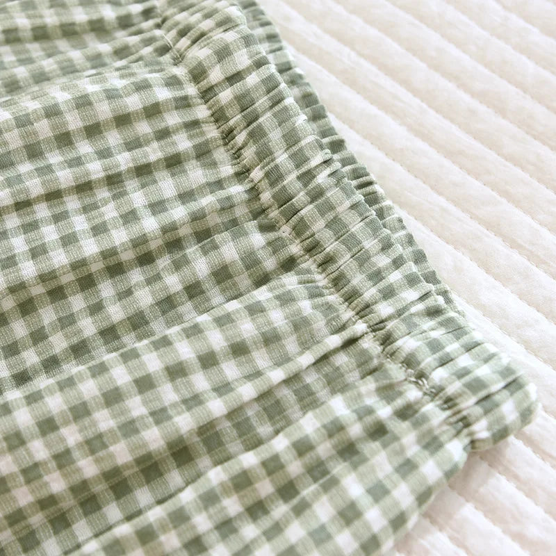 Sage Green Chequered Pyjamas Set