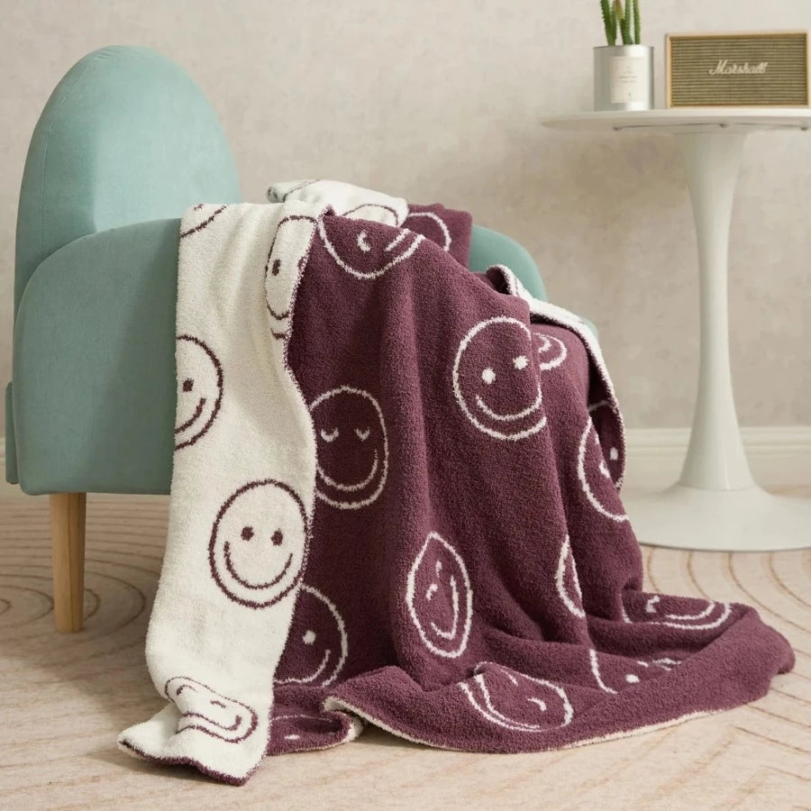 Preppy Smiley Face Blanket