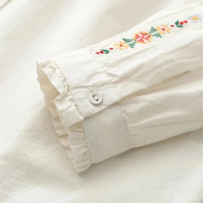 Sweet Little Flowers Pleated Blouse