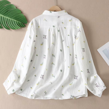 B&Y Spring Floral Print Long Sleeve Blouse