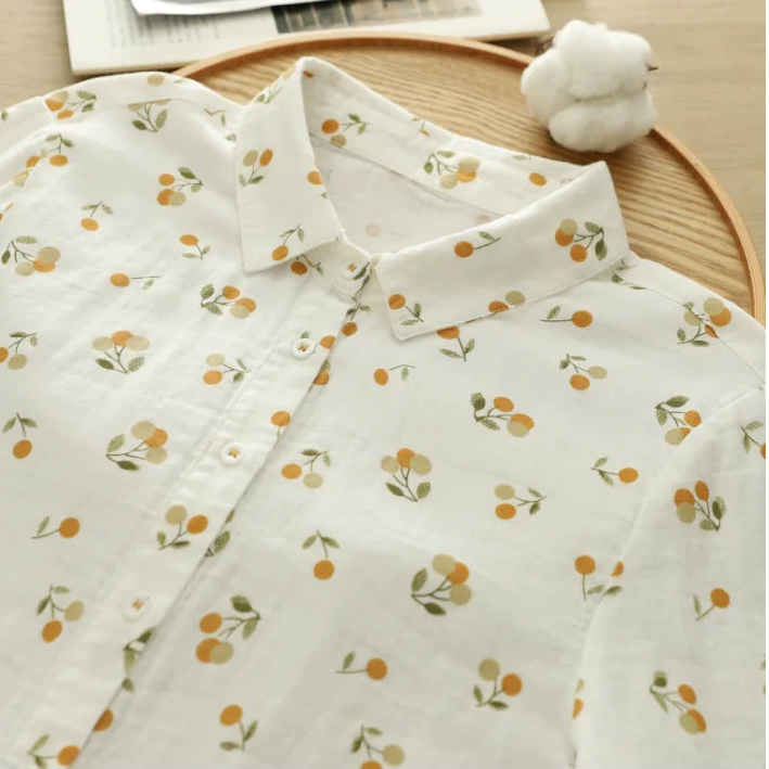 Cherry Print Women Blouse