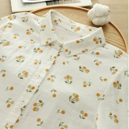 Cherry Print Women Blouse